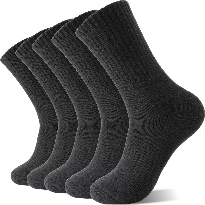 Sandsuced Wool Warm Socks for Women Winter Hiking Thick Boot Thermal Cabin Cozy Crew Work Soft Ladies Socks 5 Packï¼ˆStripe Snowflakeï¼‰ - Image 1